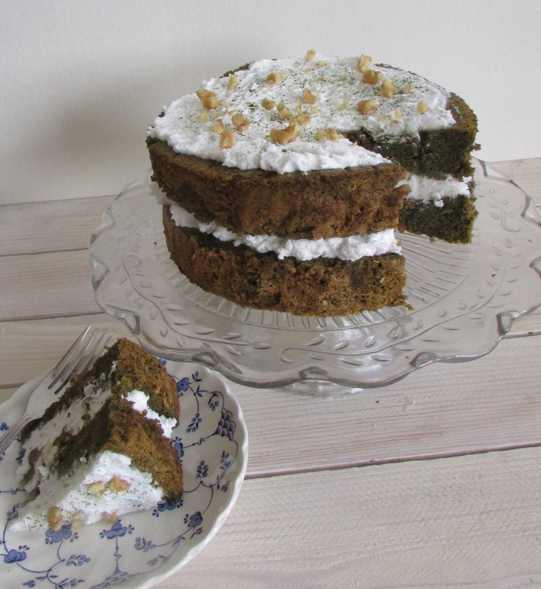 Taiki Tea Matcha and Walnut Cake